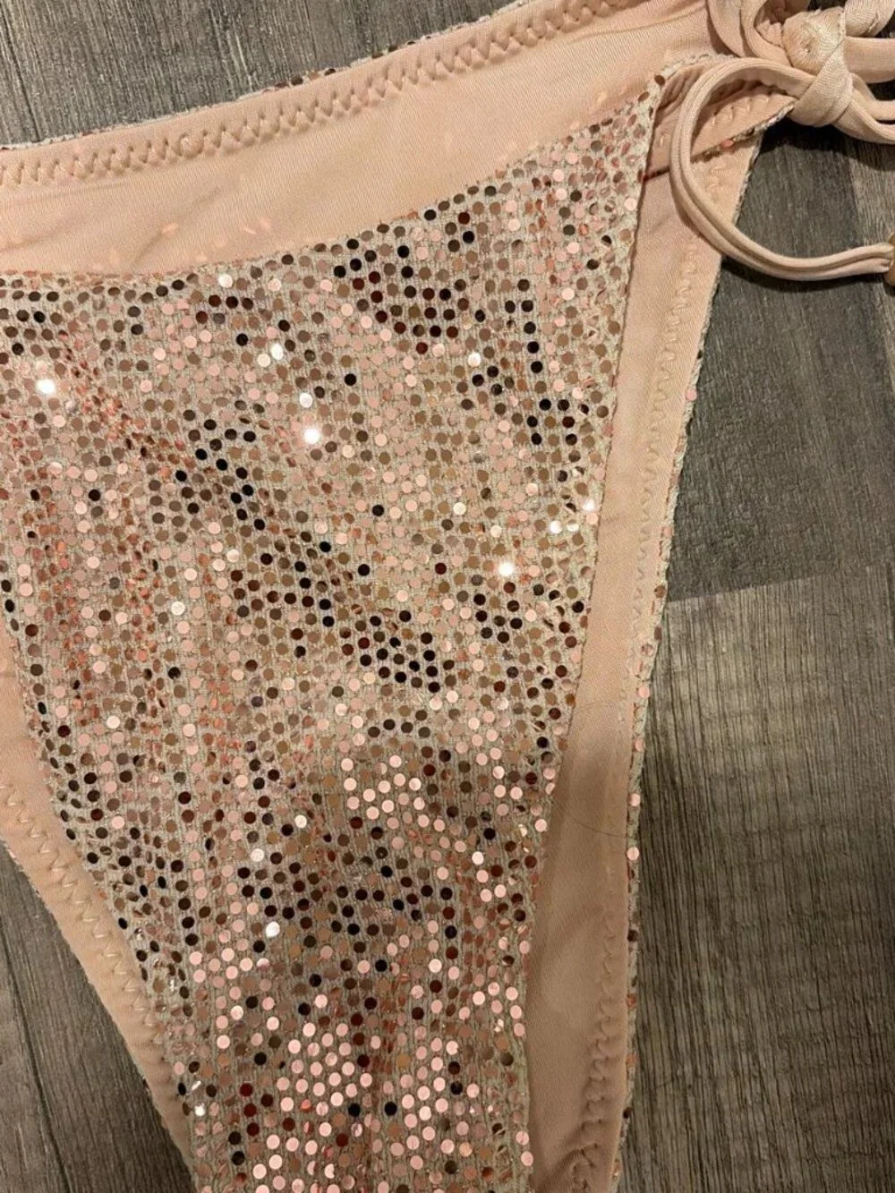 Skims Gold Sequin Bikini